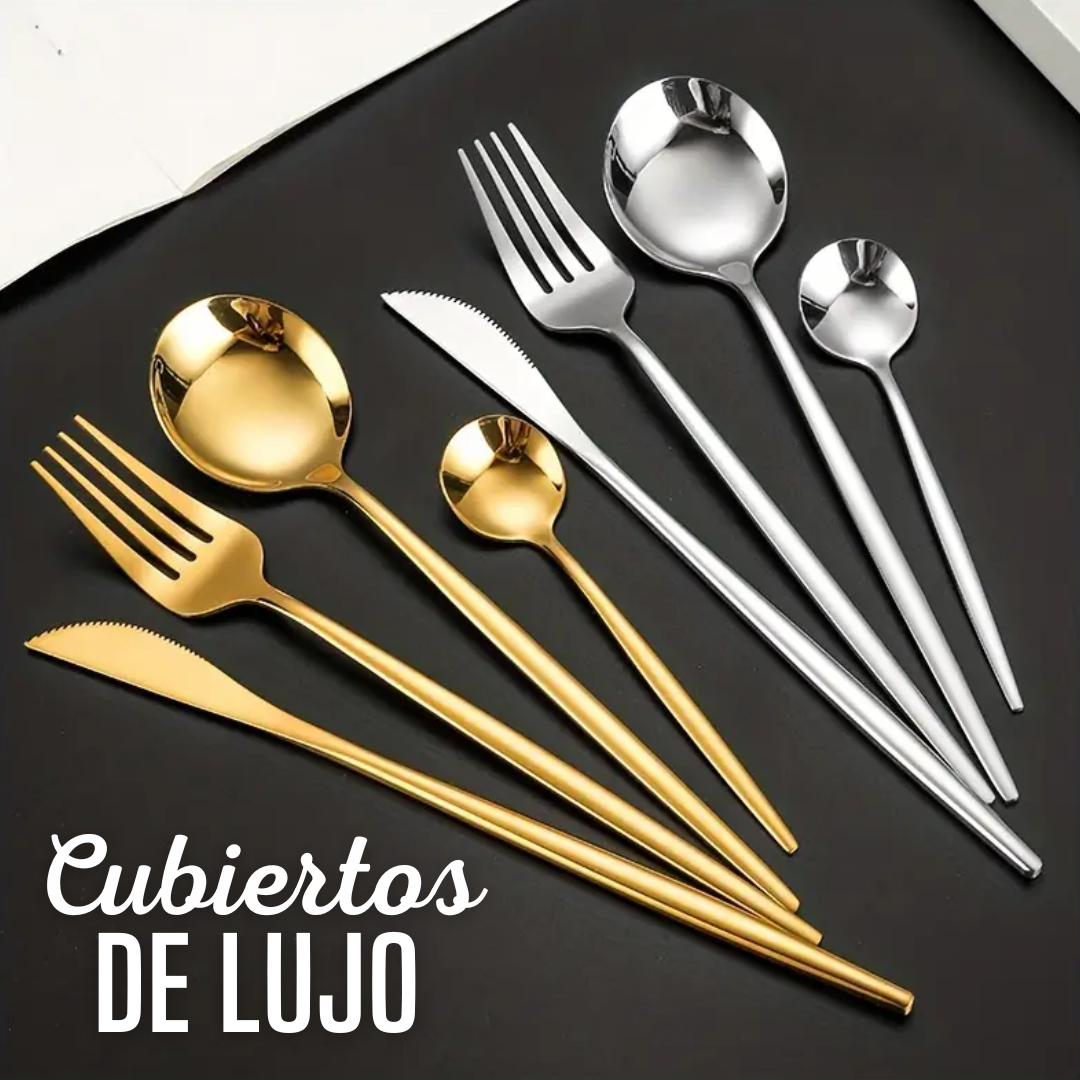 JUEGO DE CUBIERTOS DE LUJO EN ACERO INOXIDABLE 24 UND