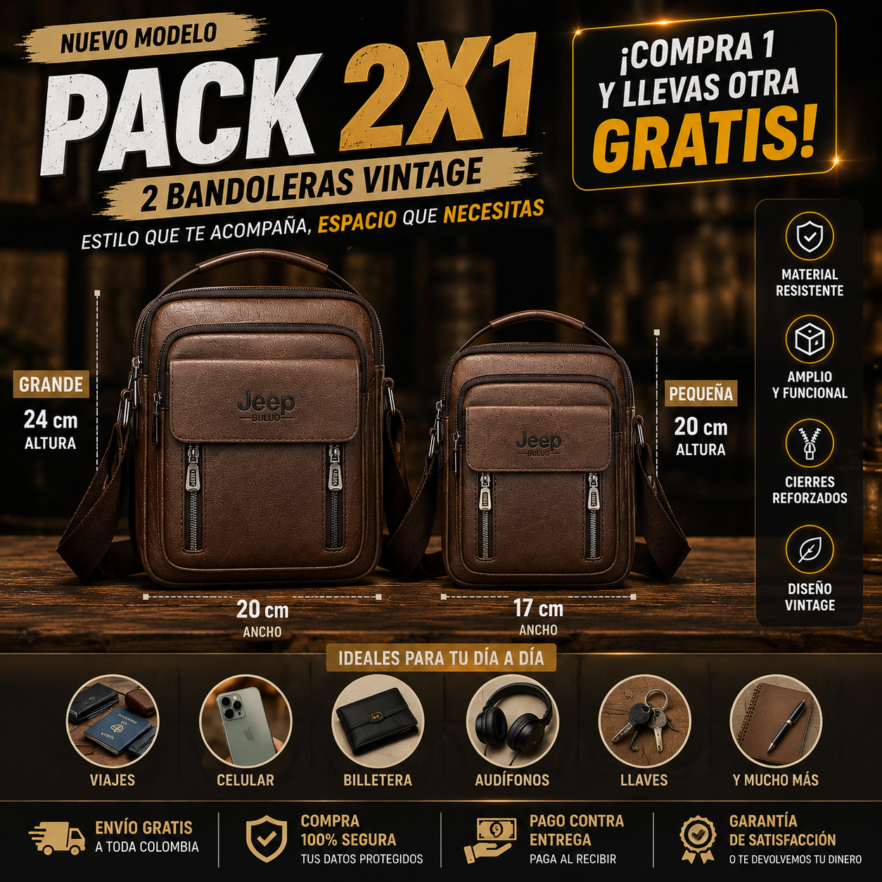 Pack 2 x 1 Bandoleras Jeep - ¡Últimas Unidades! | Envío Gratis