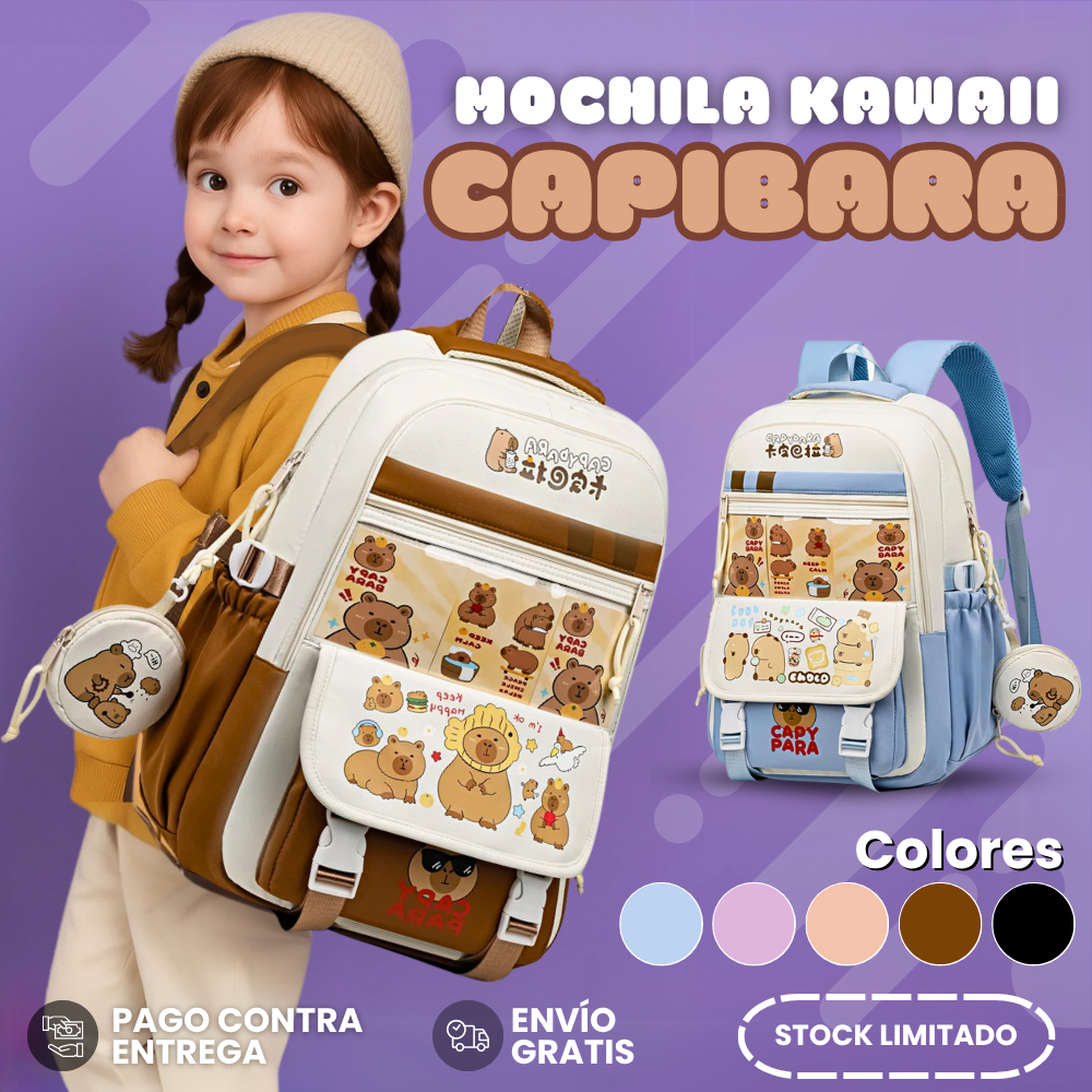 CapyPack | Mochila Infantil De Capibara - 50% De Descuento + Envío Gratis