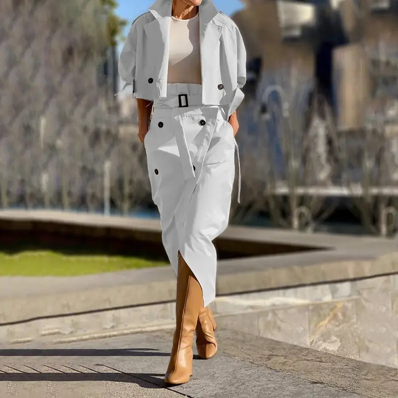 ¡Elegancia sin esfuerzo! | Conjunto Gabardina Elegante + Envío Gratis