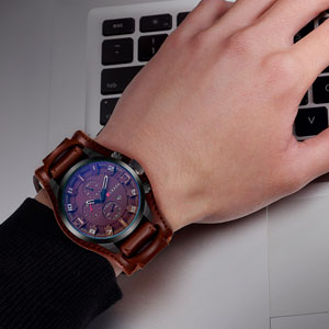 Reloj de Cuero Curren para hombres ( PROMOCION RELOJ CAFE CAFE )