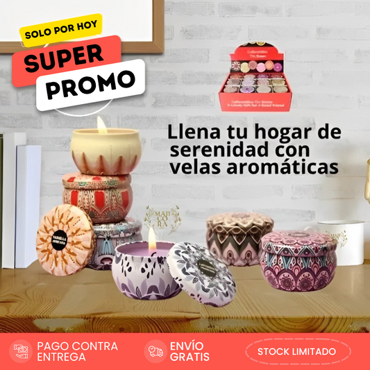 Set de Velas Aromáticas 100% Naturales