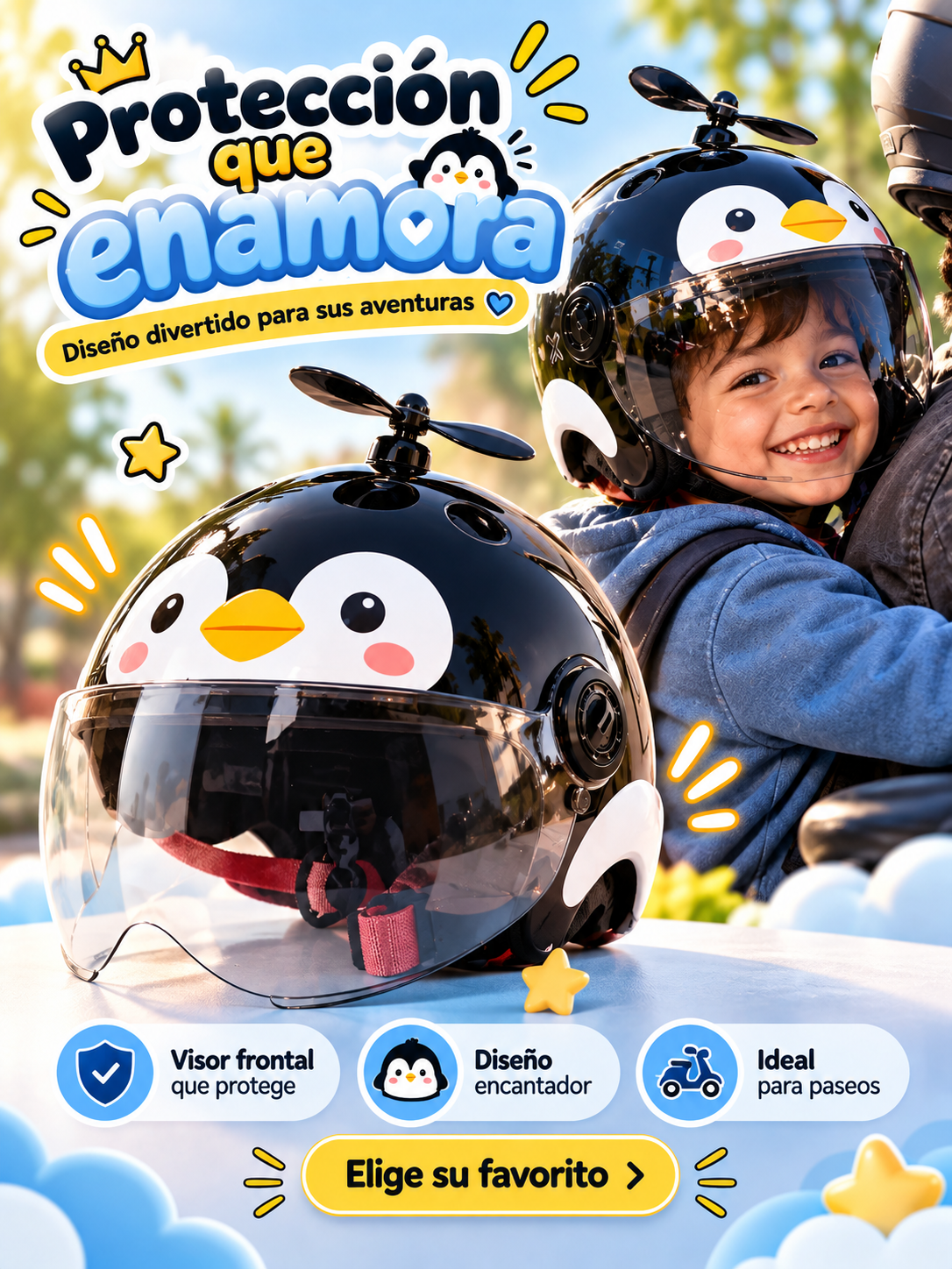 Casco Infantil para Moto | Seguridad y Diversión + Envío Gratis