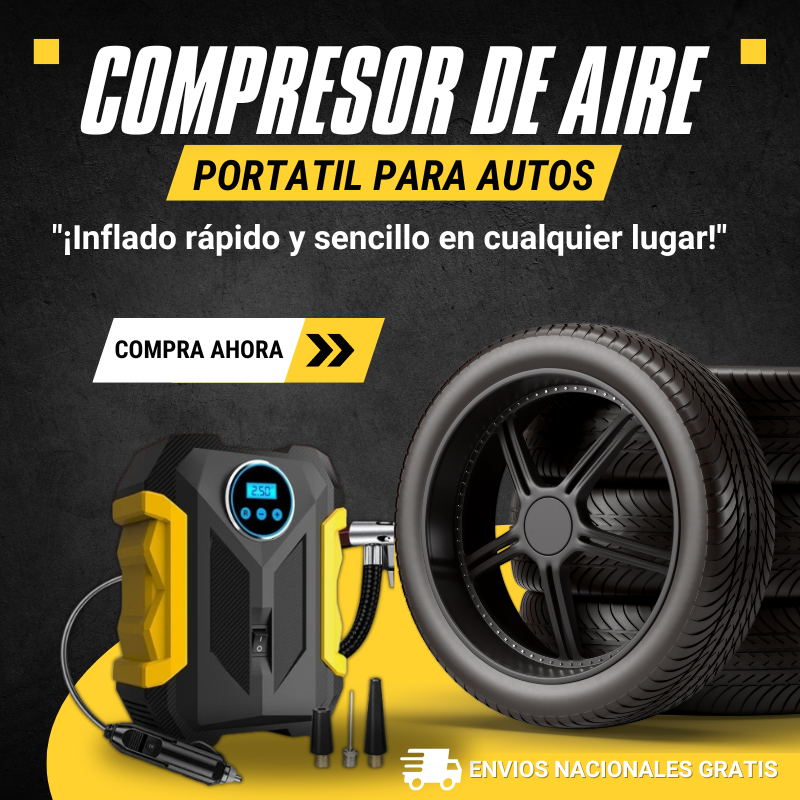 COMPRESOR DE AIRE PORTATIL PARA AUTOS