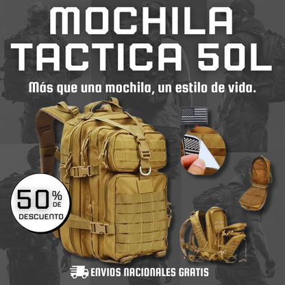 MOCHILA TACTICA MILITAR 50 LT