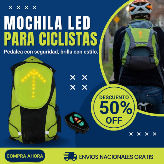 MOCHILA LED PARA CICLICTAS