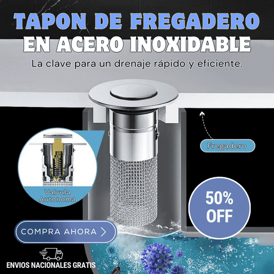 TAPON DE FREGADERO EN ACERO INOXIDABLE