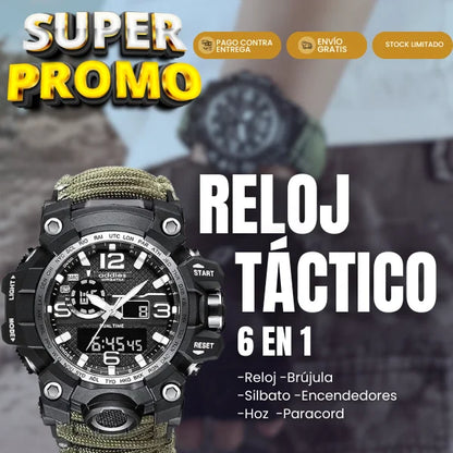 SHIYUNME-Reloj Táctico de Supervivencia 6 en 1