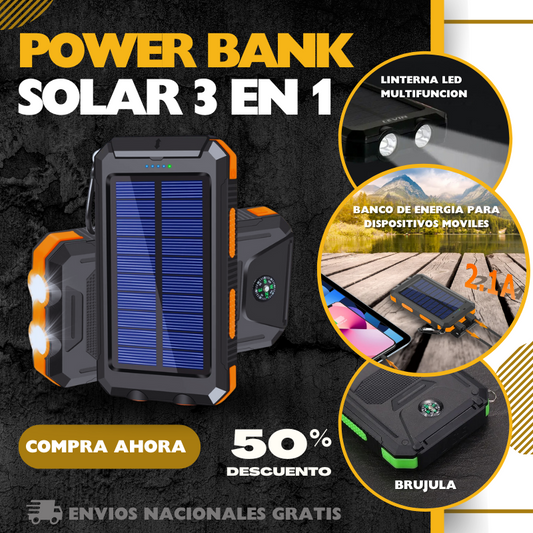 POWER BANK SOLAR 3 EN 1