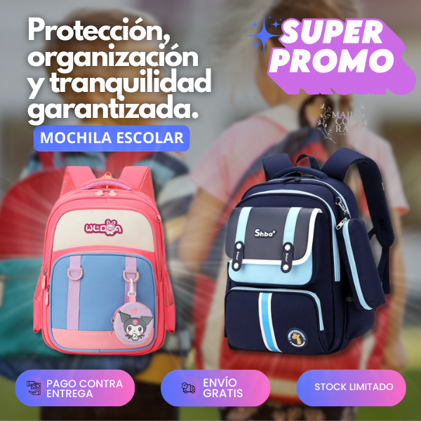 MOCHILA ESCOLAR INFANTIL | 50% DE DESCUENTO + ENVÍO GRATIS