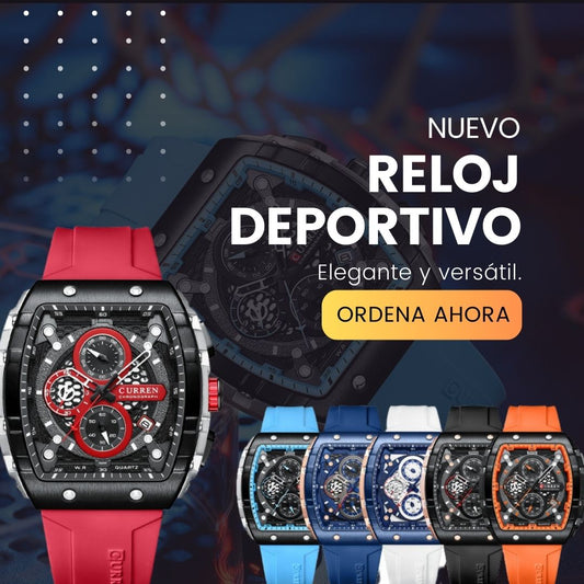 Reloj Deportivo Curren para hombres con Correa de Silicona