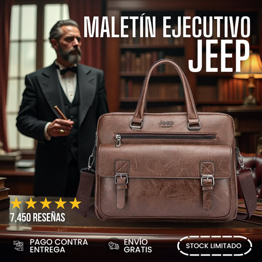 MALETÍN EJECUTIVO DE LUJO JEEP |50% De Descuento + Envio Gratis