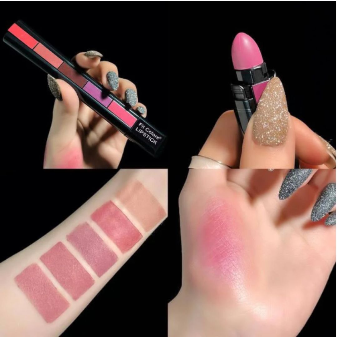 Lápiz Labial 5 en 1 tonos nudes