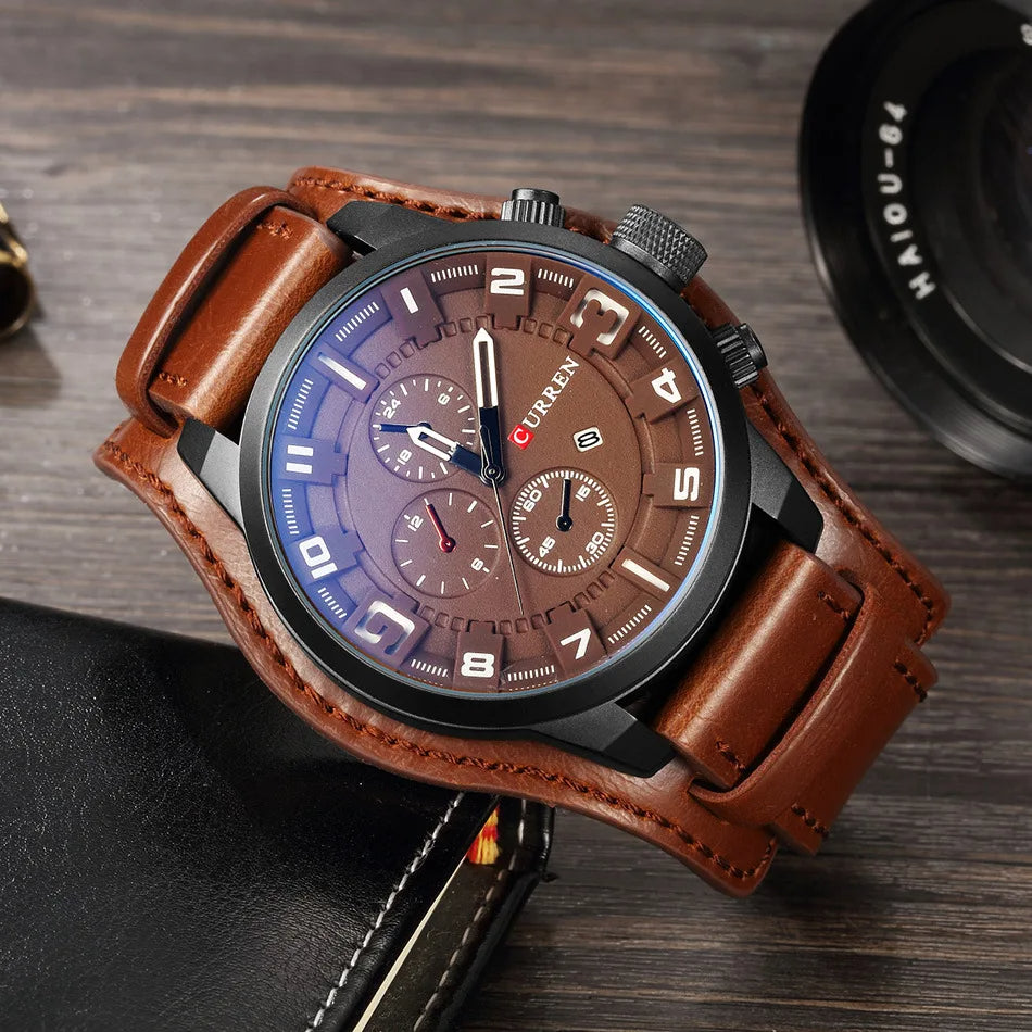 Reloj de Cuero Curren para hombres ( PROMOCION RELOJ CAFE CAFE )