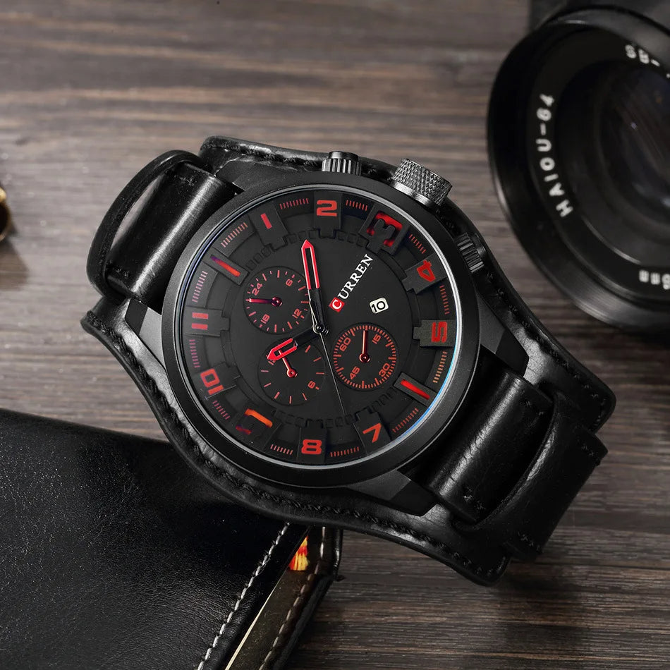 Reloj de Cuero Curren para hombres ( PROMOCION RELOJ CAFE CAFE )