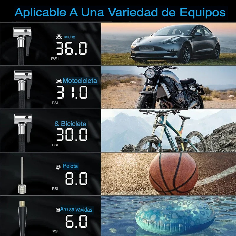 COMPRESOR DE AIRE PORTATIL PARA AUTOS