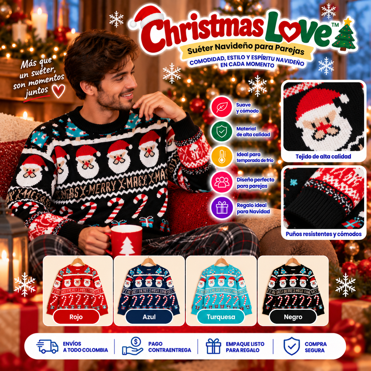 Christmas Love | Suéter Navideño Calidad Premiun + Envío Gratis