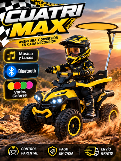 CUATRIMAX X4 | Cuatrimoto Eléctrica Infantil con Control Parental, Bluetooth, Música y Luces.