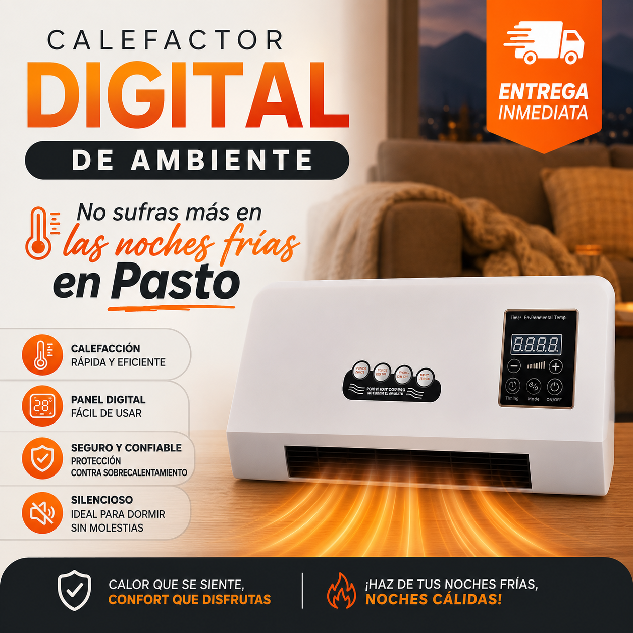 Calefactor de ambiente inteligente digital + Envío Gratis