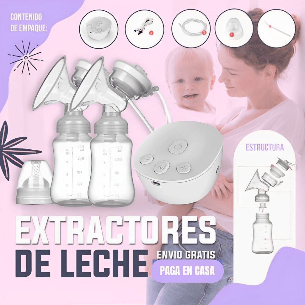 EXTRACTOR ELÉCTRICO DE LECHE MATERNA DOBLE | 50% OFF + ENVÍO GRATIS