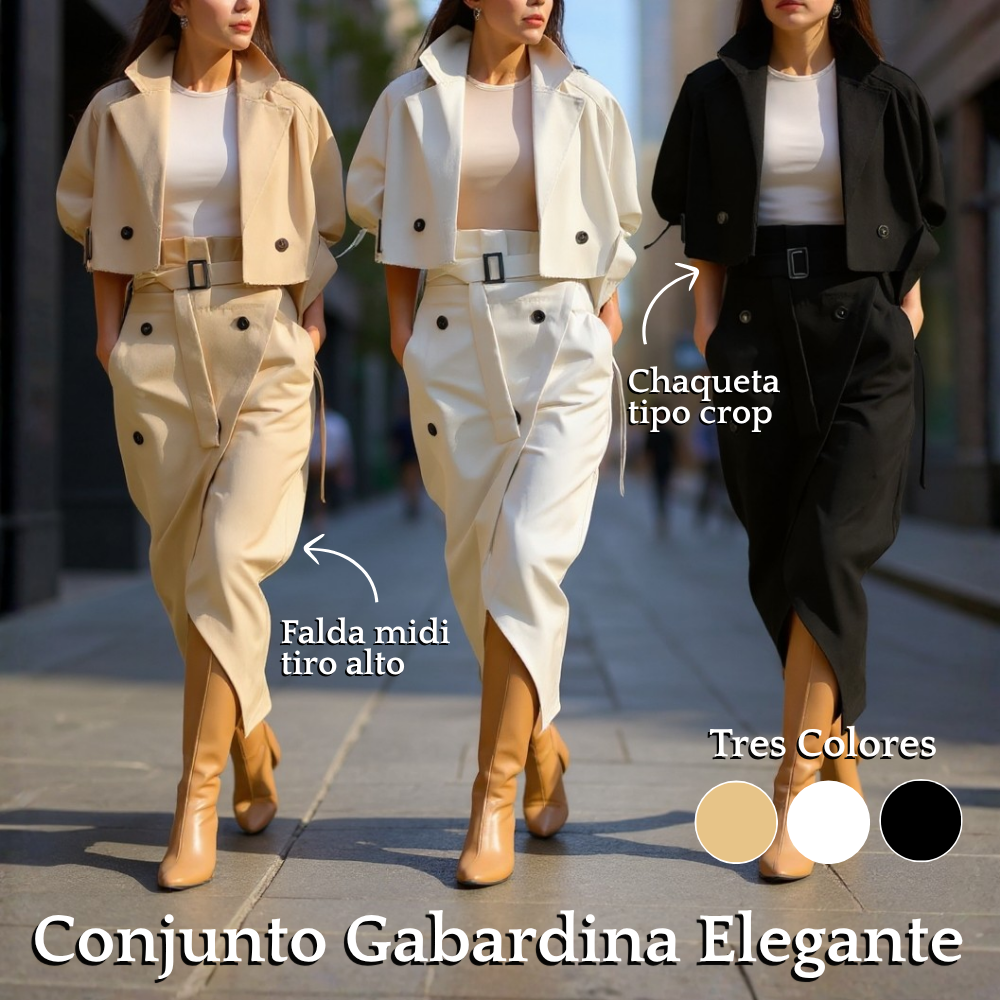 ¡Elegancia sin esfuerzo! | Conjunto Gabardina Elegante + Envío Gratis