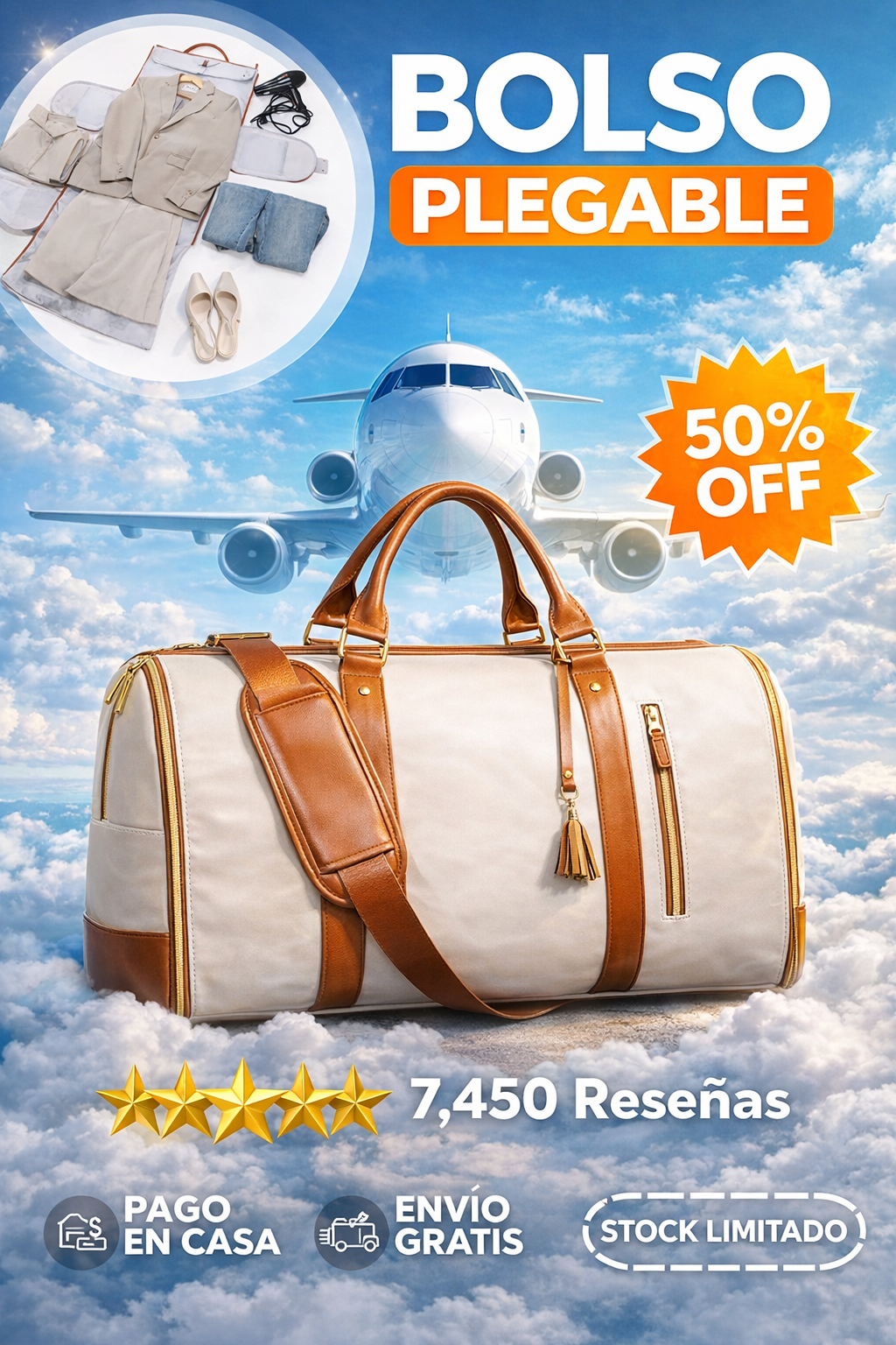 Bolso de viaje Convertible 👜 COMPACT TRAVEL ✈️ (Multifuncional y plegable)