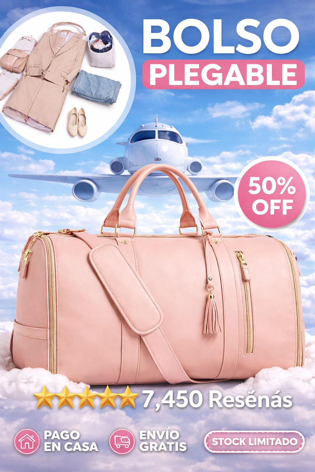 Bolso de viaje Convertible 👜 COMPACT TRAVEL ✈️ (Multifuncional y plegable)