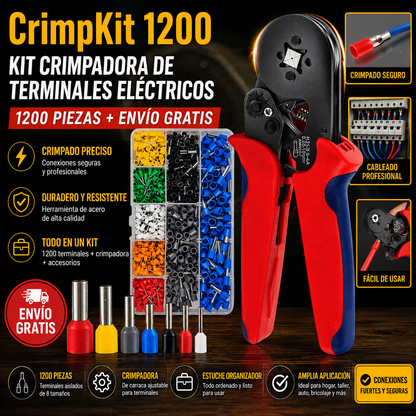 CrimpKit 1200 | Kit Crimpadora De Terminales Eléctricos 1200 Piezas + Envío Gratis