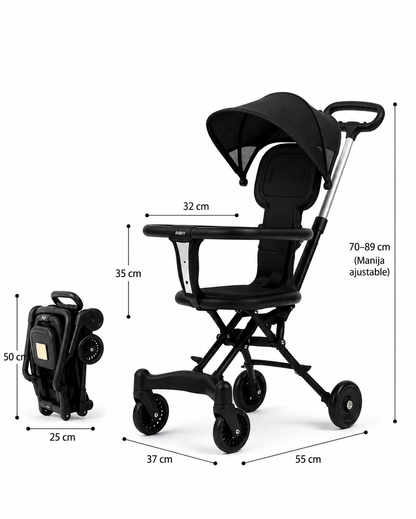 PequeRuedas | Coche 2 en 1 Plegable Paseador con Parasol- 50% de Descuento + Envío Gratis