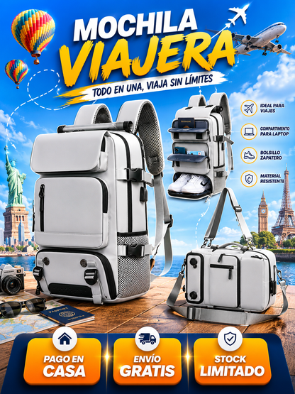 ViajeraPro | Mochila Viajera Expandible Gran Capacidad - 50% De Descuento + Envío Gratis