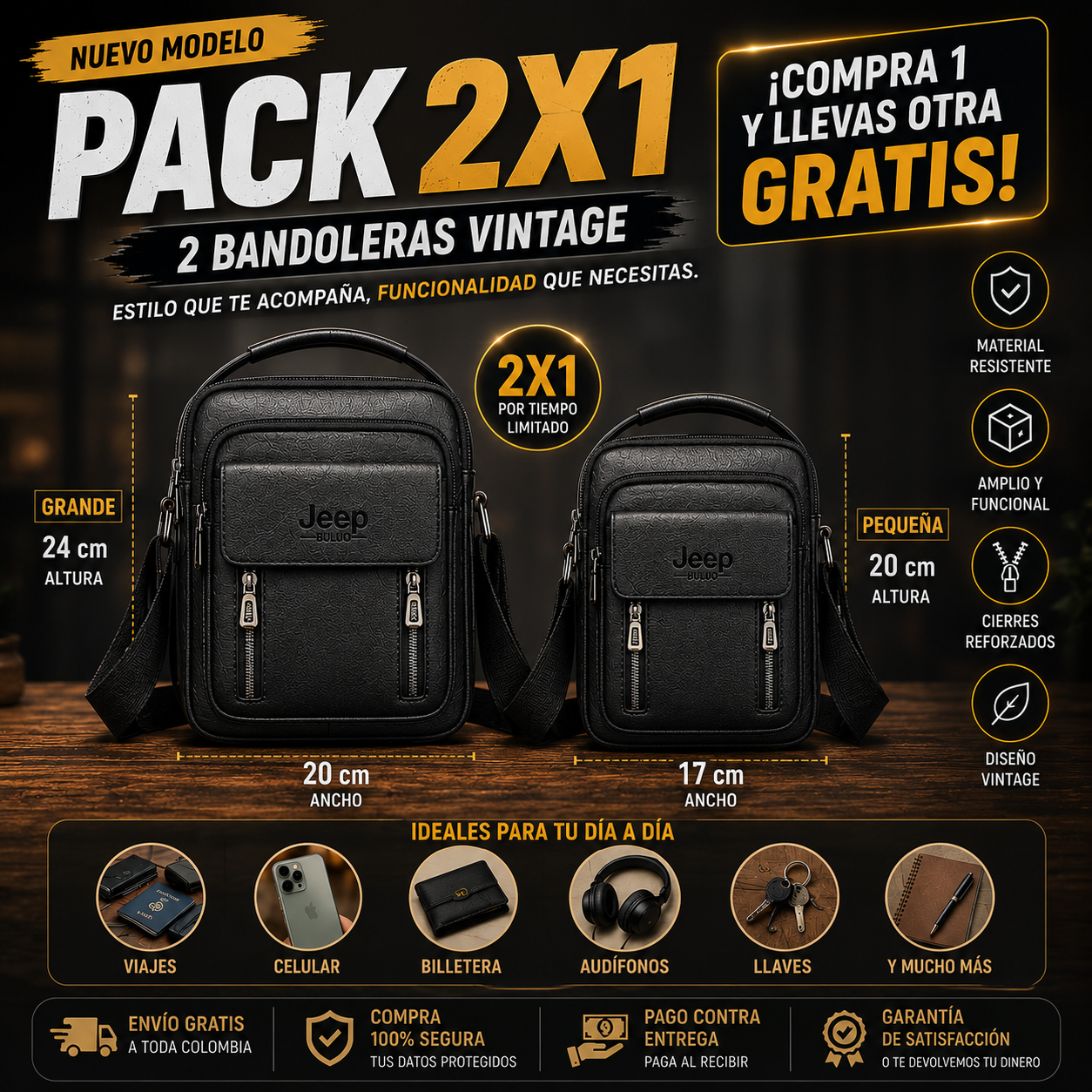 Pack 2 x 1 Bandoleras Jeep - ¡Últimas Unidades! | Envío Gratis