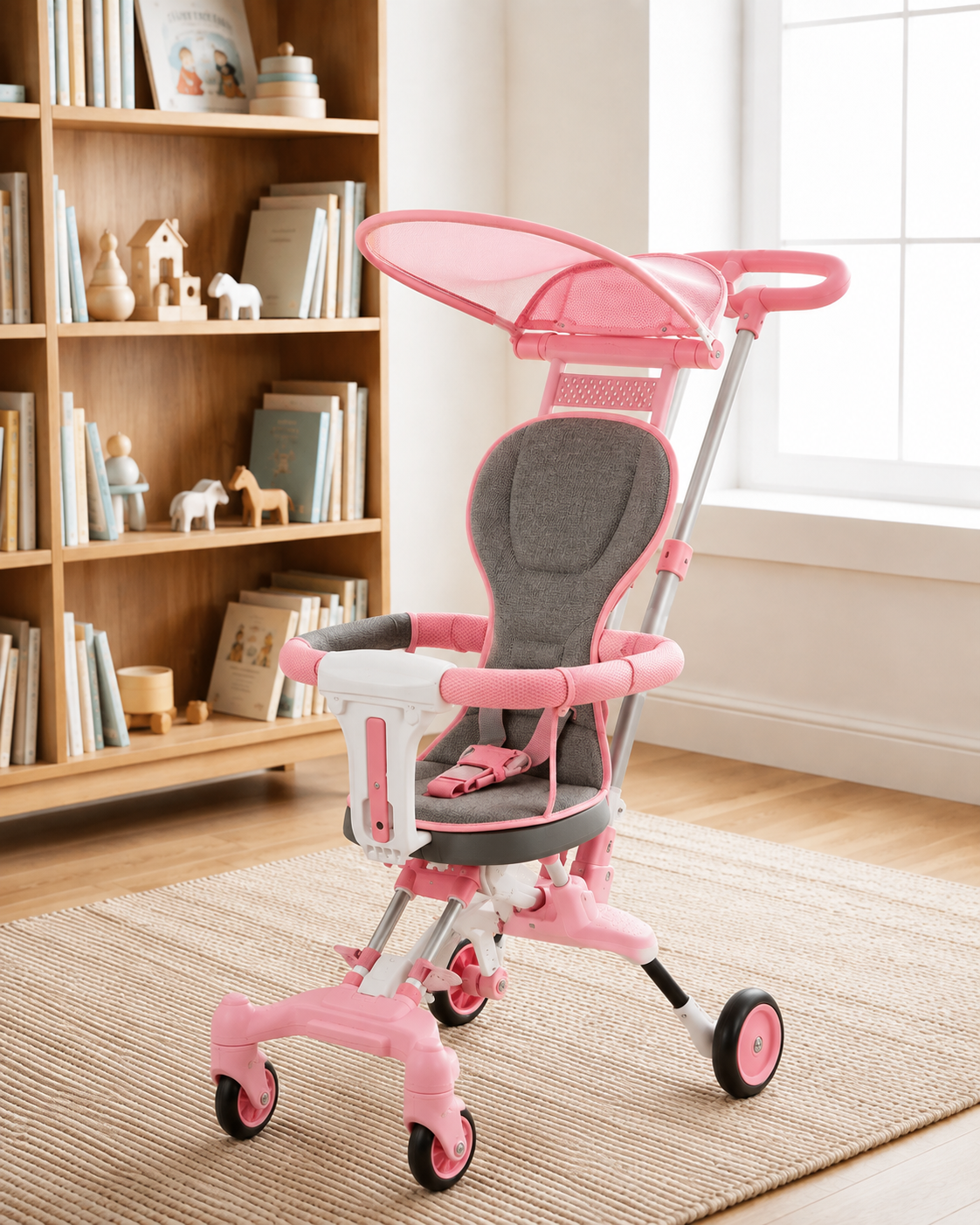 PequeRuedas | Coche 2 en 1 Plegable Paseador con Parasol- 50% de Descuento + Envío Gratis
