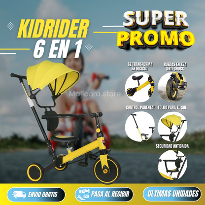 TRICICLO DE EQUILIBRIO Modelo 6 EN 1  KidRider + Regalo Gratis + Guía Educativa (Copia)