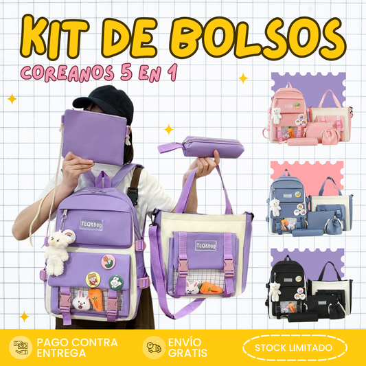 Kit de Bolsos Coreanos Kiut 5 En 1 | 50% De Descuento + Envío Gratis
