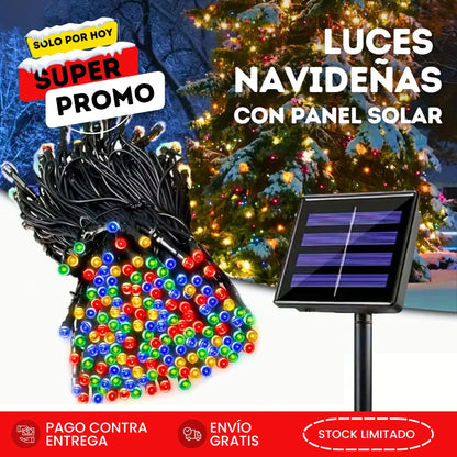 Luces Navideñas Con Panel Solar | 50% De Descuento + Envío Gratis