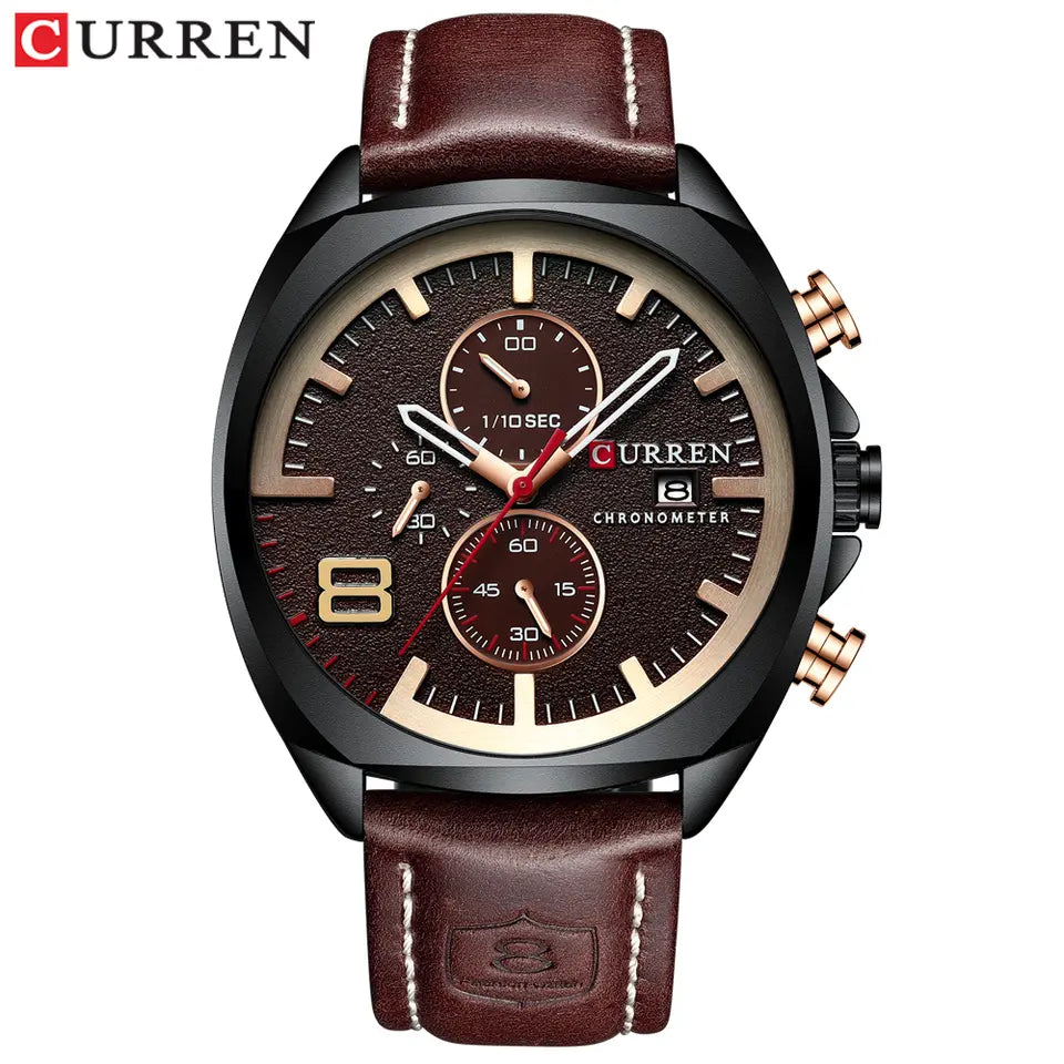 ¡Un hombre se nota por su reloj! | Reloj Curren con Correa de Cuero Premium