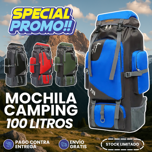 MegaTrek 100 | Mochila de Camping y Senderismo 100 Litros + Envío Gratis