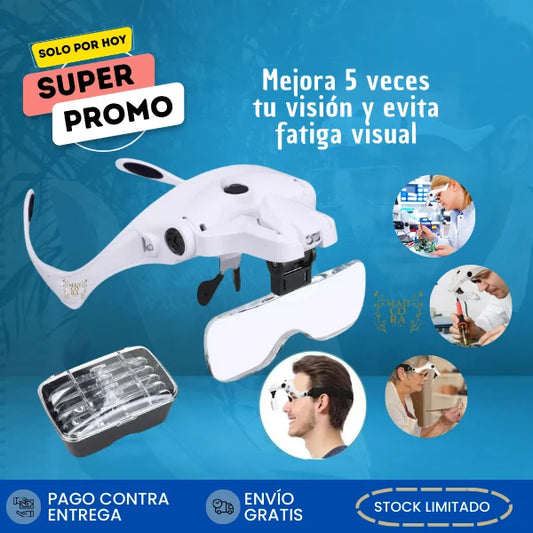 VISIONAID Lupa de Cabeza con Luz LED