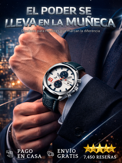 ¡Un hombre se nota por su reloj! | Reloj Curren con Correa de Cuero Premium