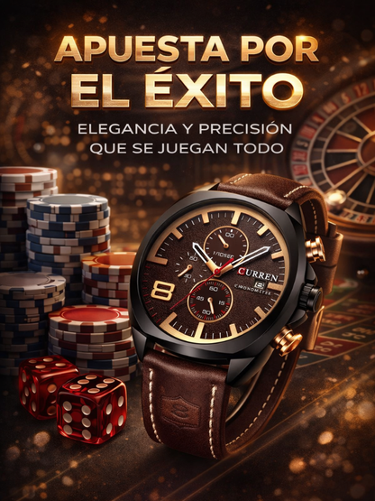 ¡Un hombre se nota por su reloj! | Reloj Curren con Correa de Cuero Premium