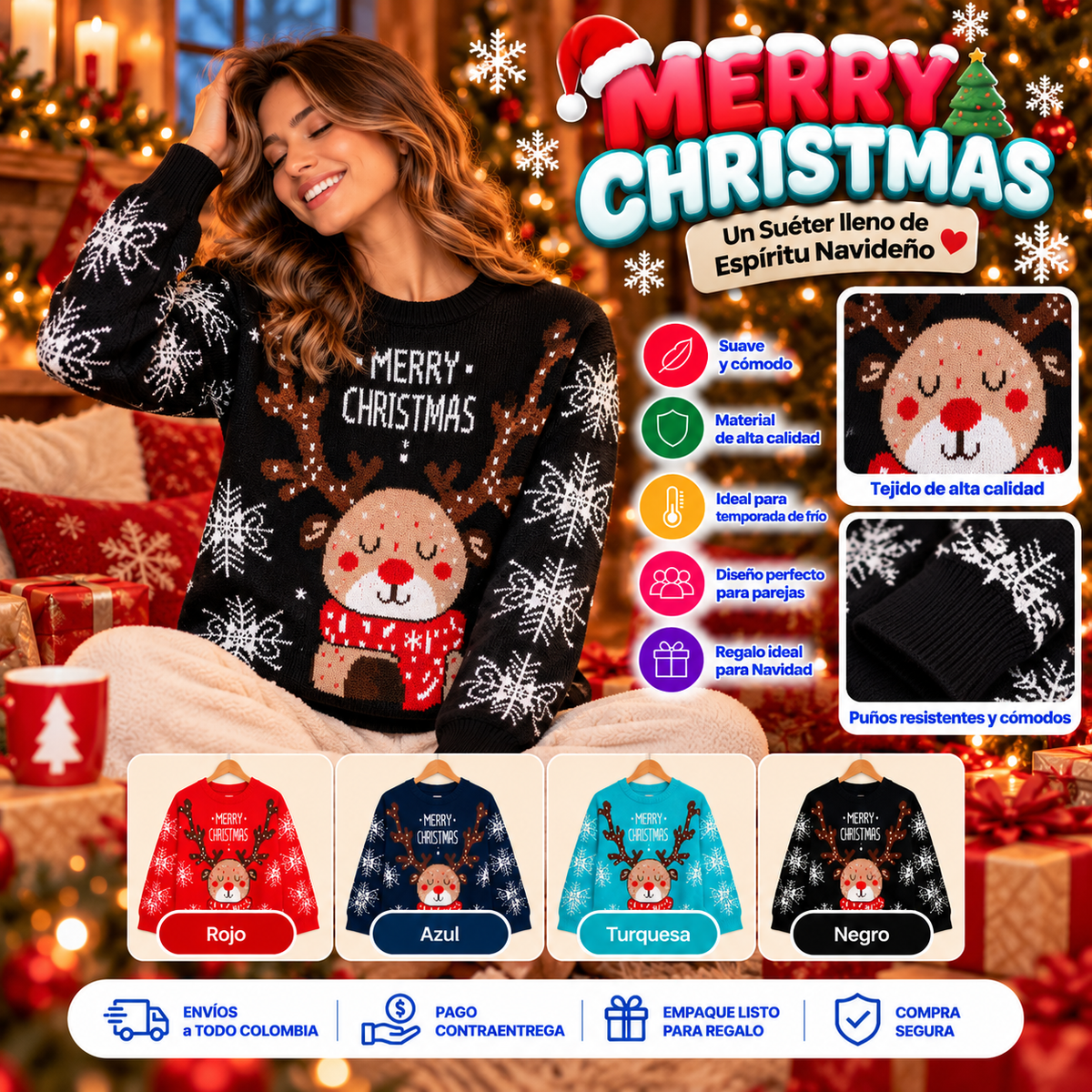 Christmas Love | Suéter Navideño Calidad Premiun + Envío Gratis