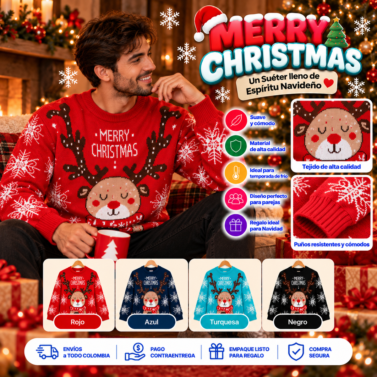 Christmas Love | Suéter Navideño Calidad Premiun + Envío Gratis