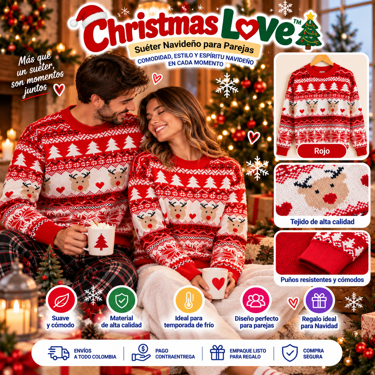Christmas Love | Suéter Navideño Calidad Premiun + Envío Gratis