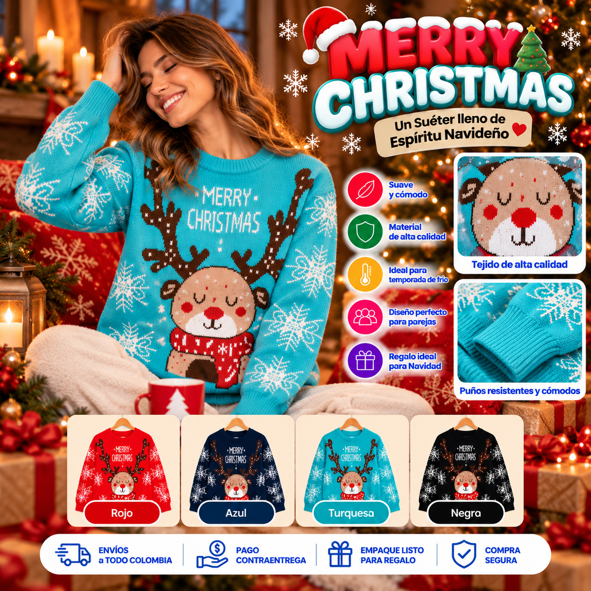 Christmas Love | Suéter Navideño Calidad Premiun + Envío Gratis