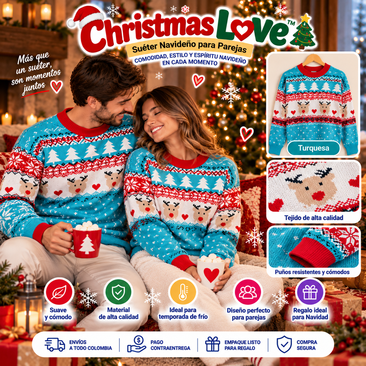 Christmas Love | Suéter Navideño Calidad Premiun + Envío Gratis