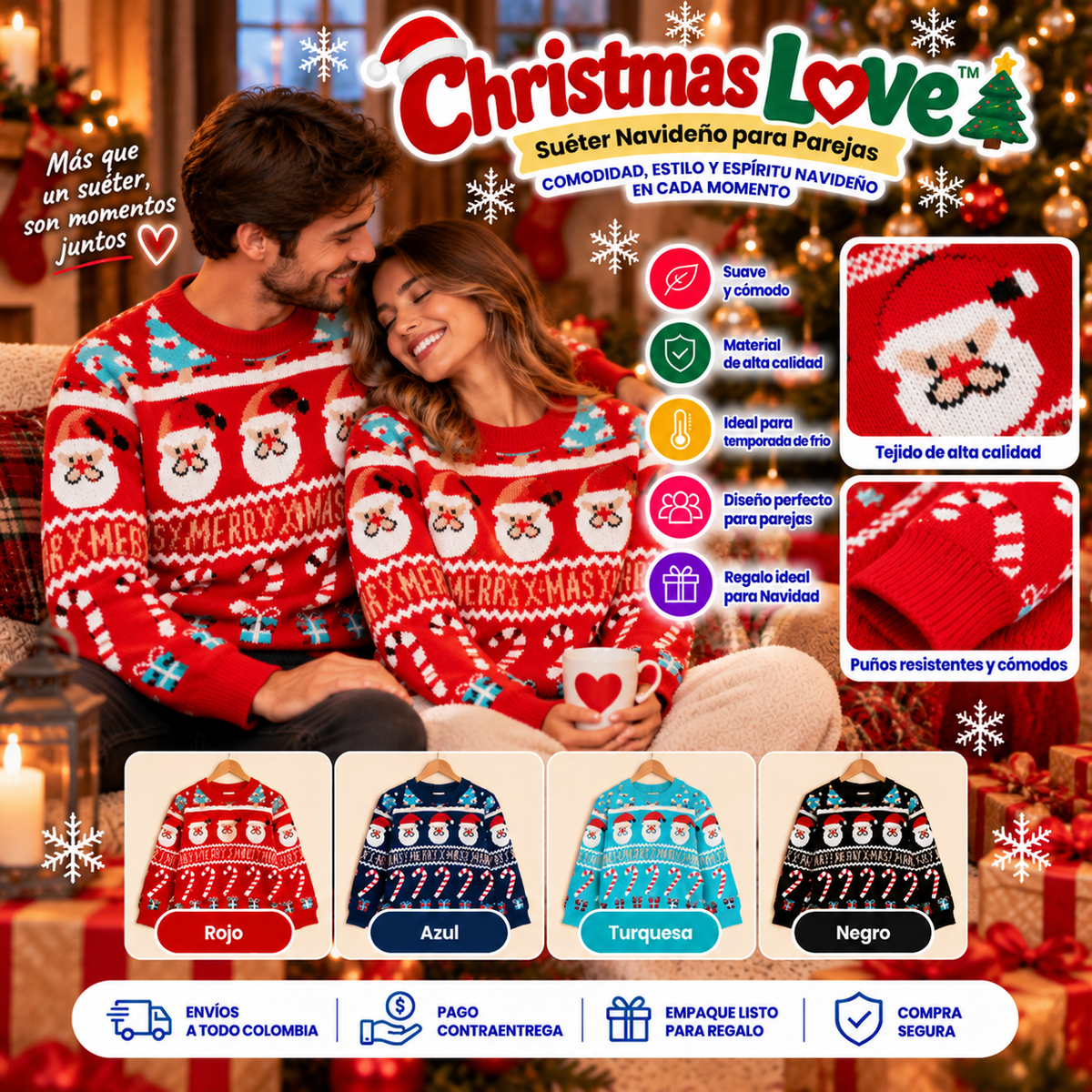 Christmas Love | Suéter Navideño Calidad Premiun + Envío Gratis