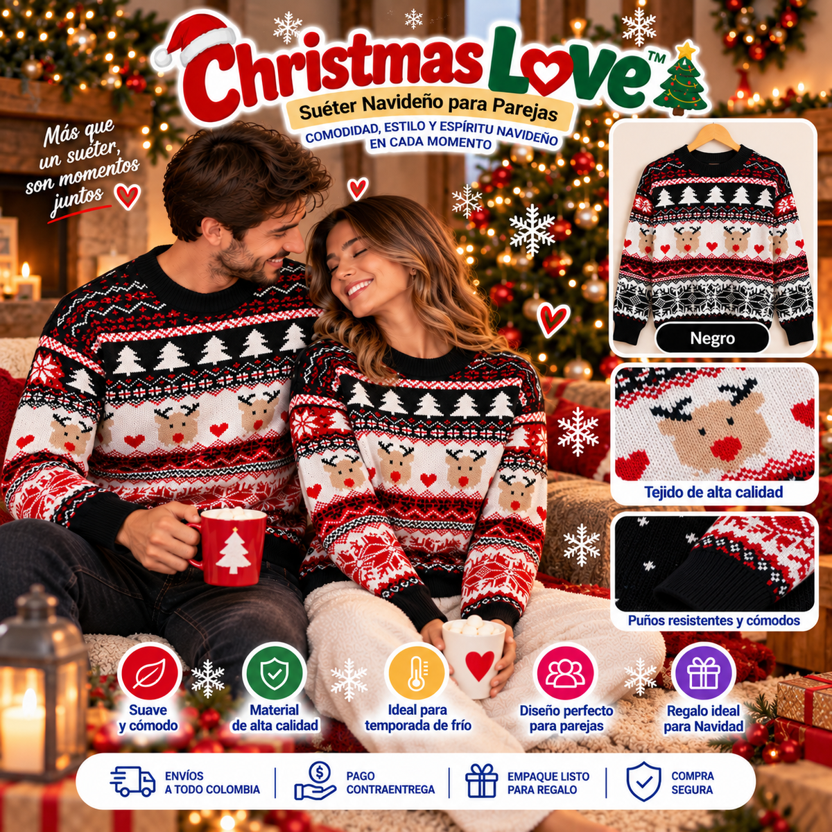 Christmas Love | Suéter Navideño Calidad Premiun + Envío Gratis