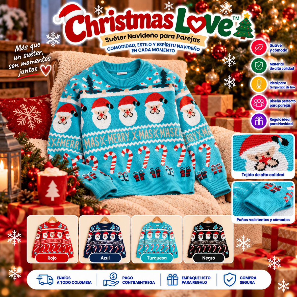 Christmas Love | Suéter Navideño Calidad Premiun + Envío Gratis