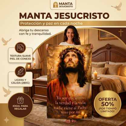 Manta de protección JESUCRISTO Yo soy el camino (130 x 90 cm)