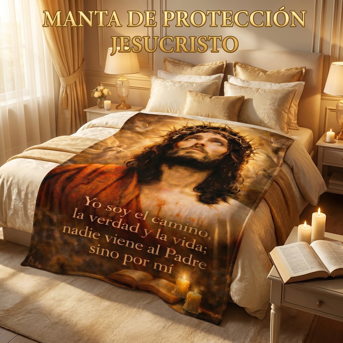 Manta de protección JESUCRISTO Yo soy el camino (130 x 90 cm)